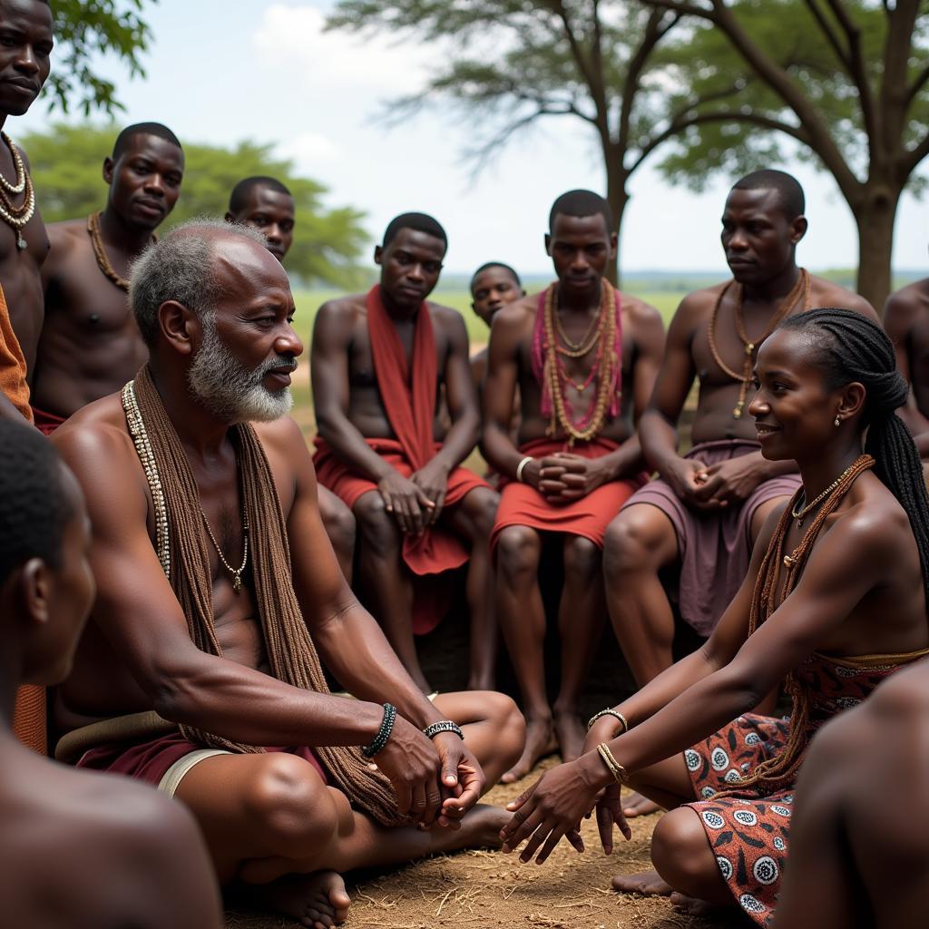 The !Kung People Engaging in a Mediation Ritual