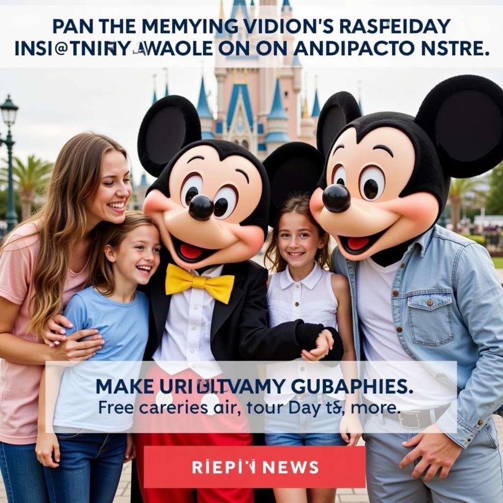 A family poses for a photo with Mickey Mouse on a Disney Cruise Line ship.