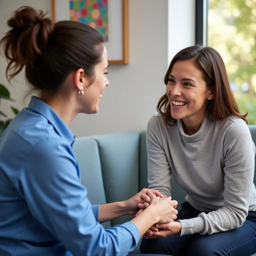 Cancer patient receiving counseling