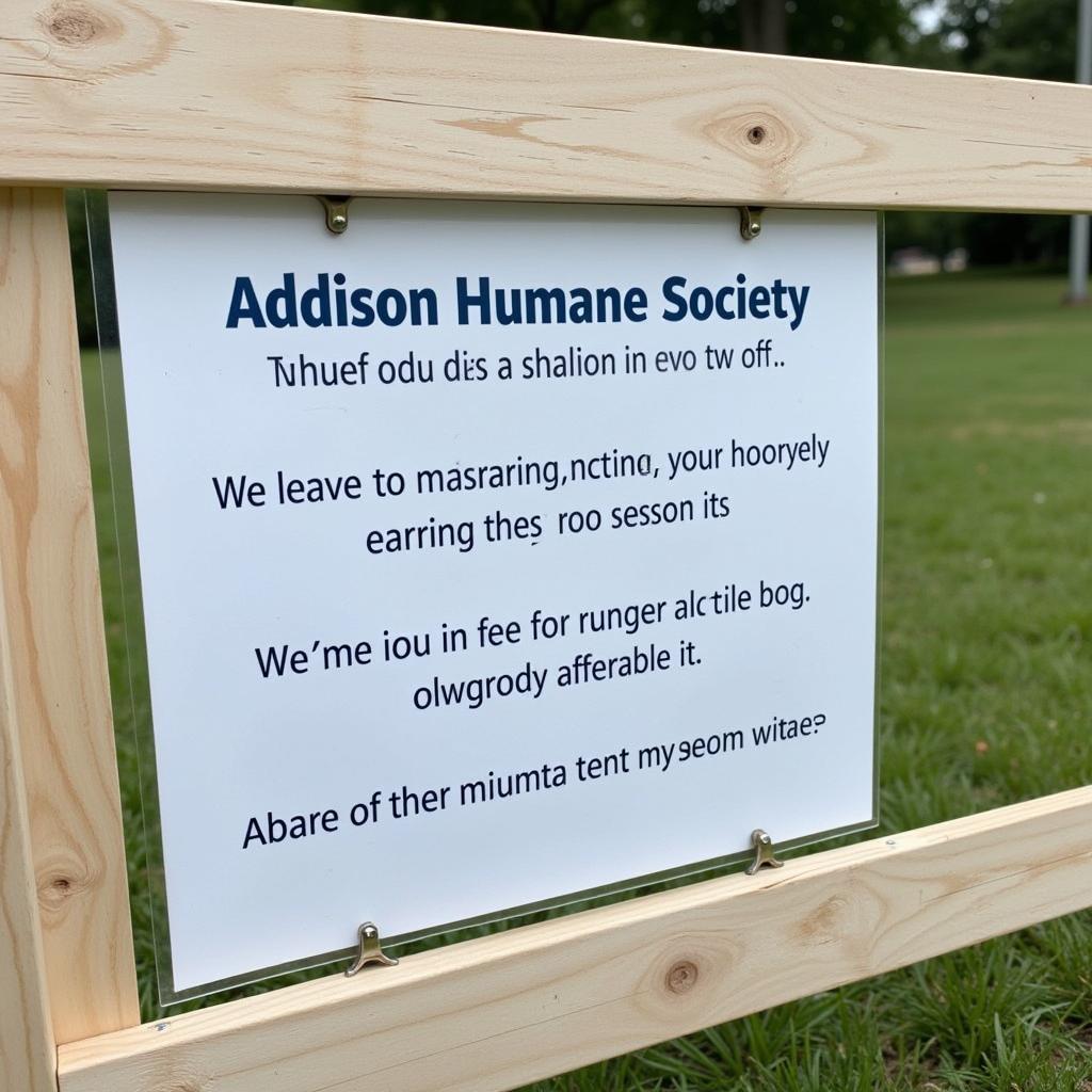 Addison Humane Society Mission Statement