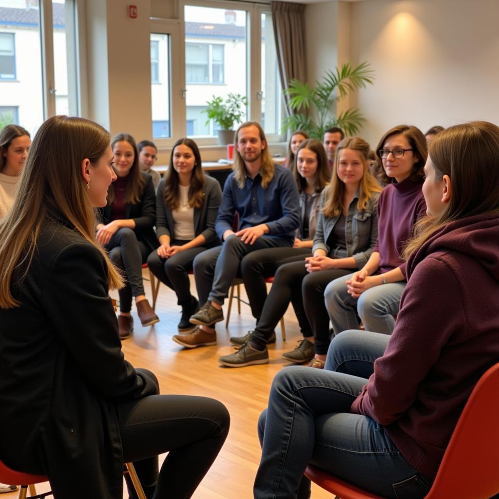 Attendees at an American Epilepsy Society support group session