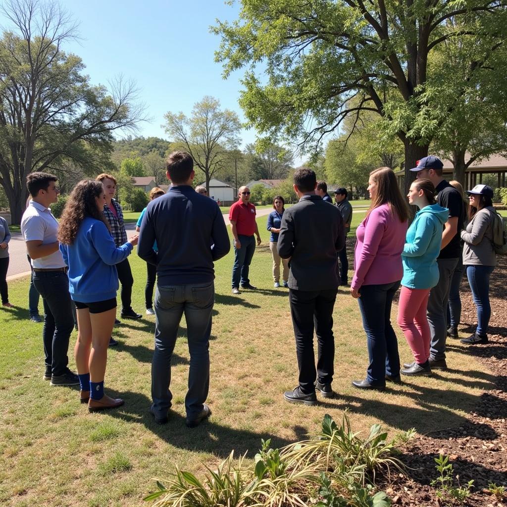 AHS members on a field trip to learn about water conservation techniques