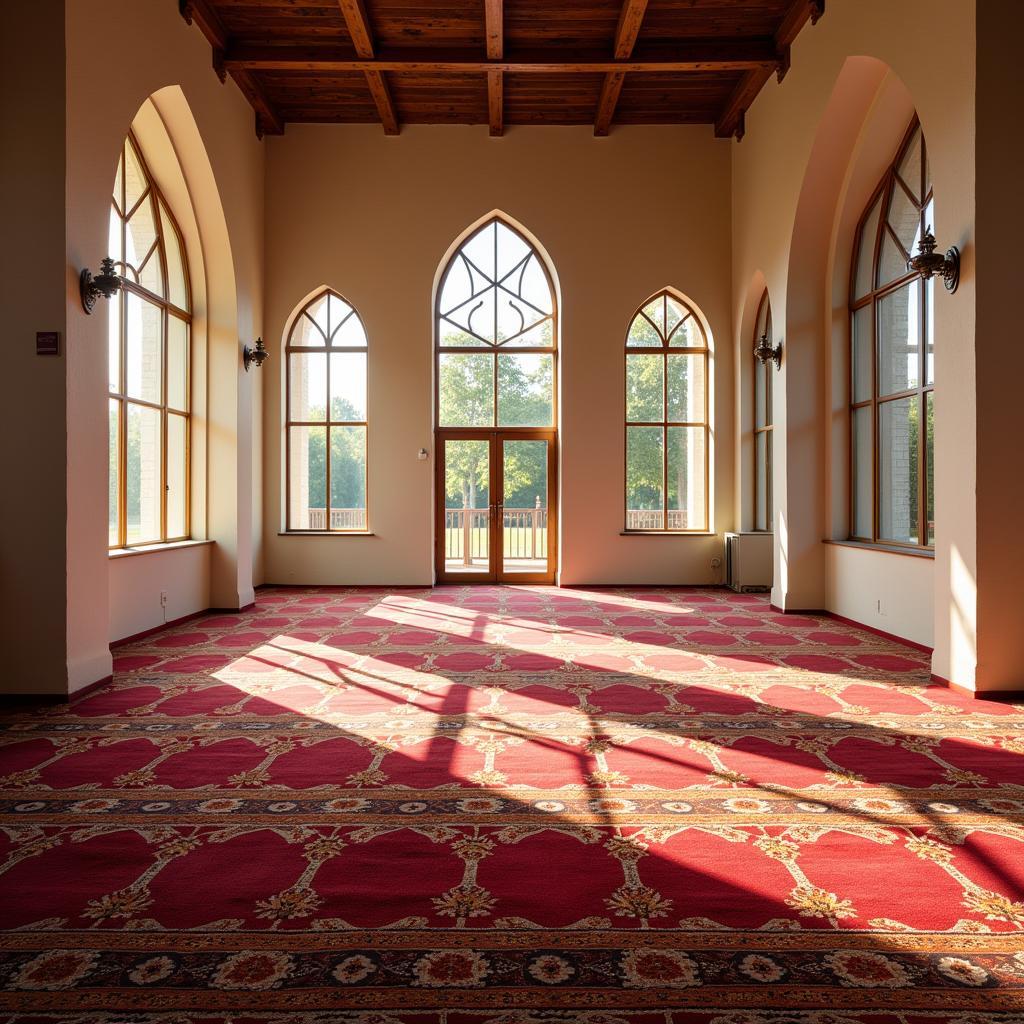 Spacious prayer hall at Al Ihsan Masjid