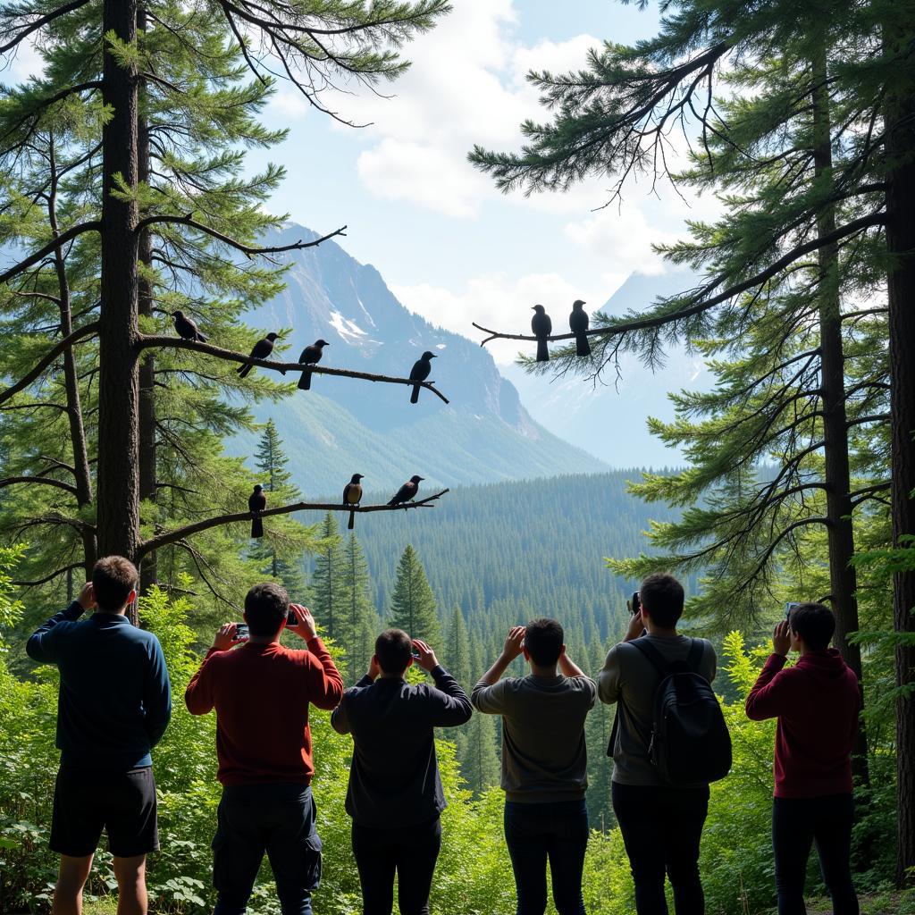 Birdwatchers in Alaska