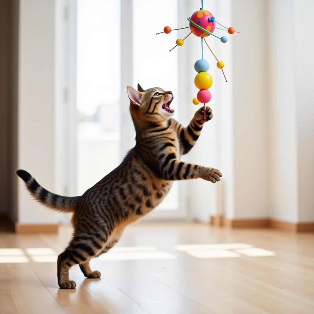 Playful Cat Enjoys Enrichment Toy at Albany Humane Society