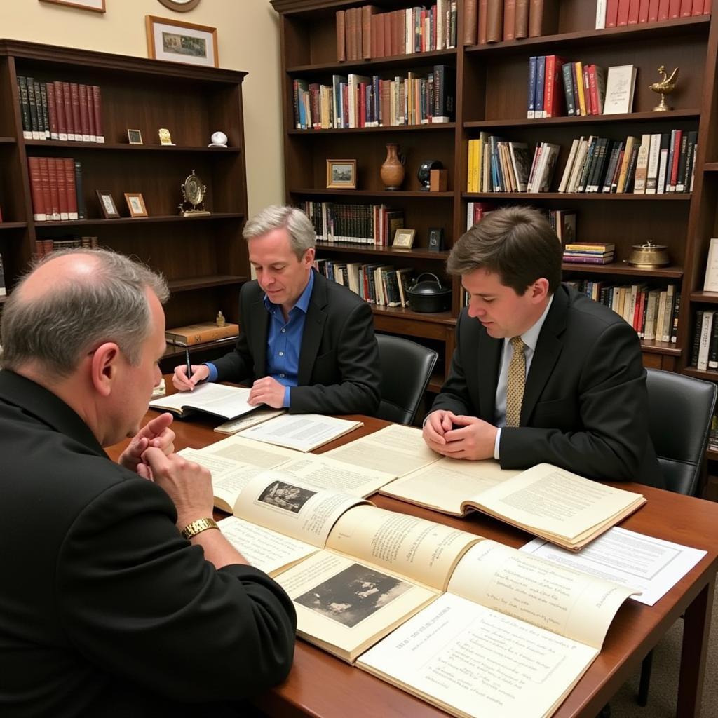 Researchers Exploring Historical Documents at Albany NY Historical Society