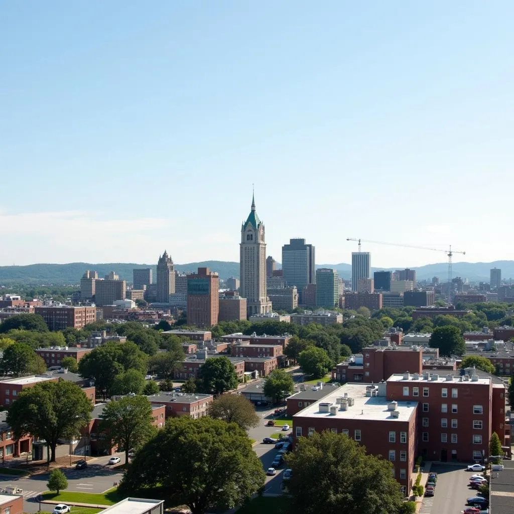 Allentown cityscape as seen from Society Hill apartments