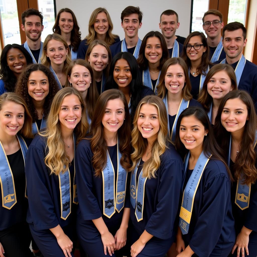 Students celebrating their induction into Alpha Lambda Delta