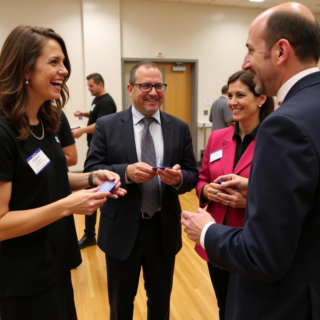 Attendees networking at an American Cancer Society Meeting