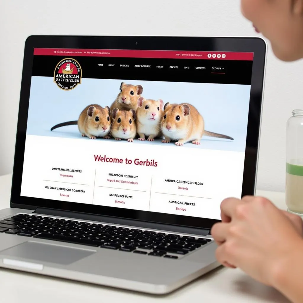 Screenshot of the American Gerbil Society website