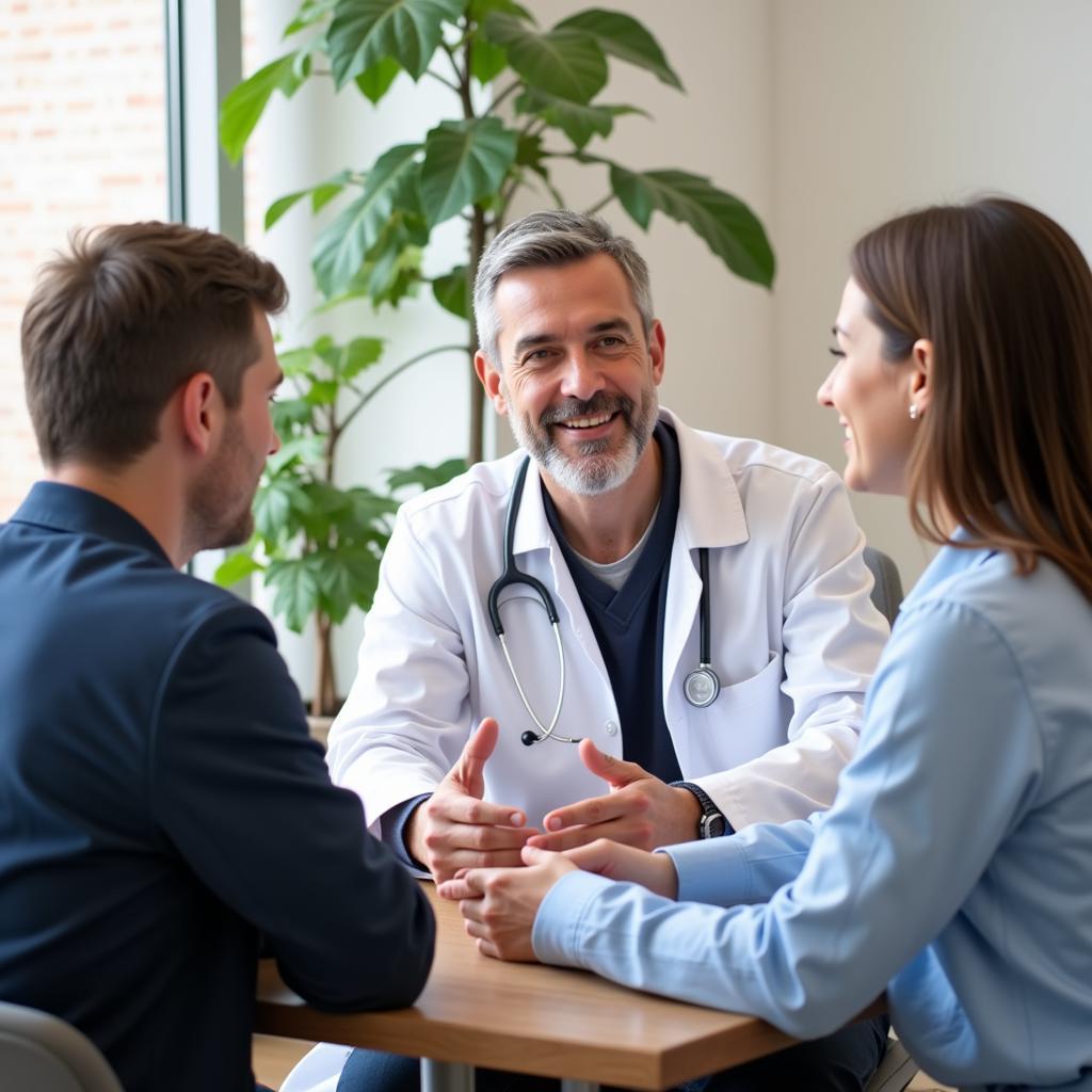 Doctor and patient discussing treatment options