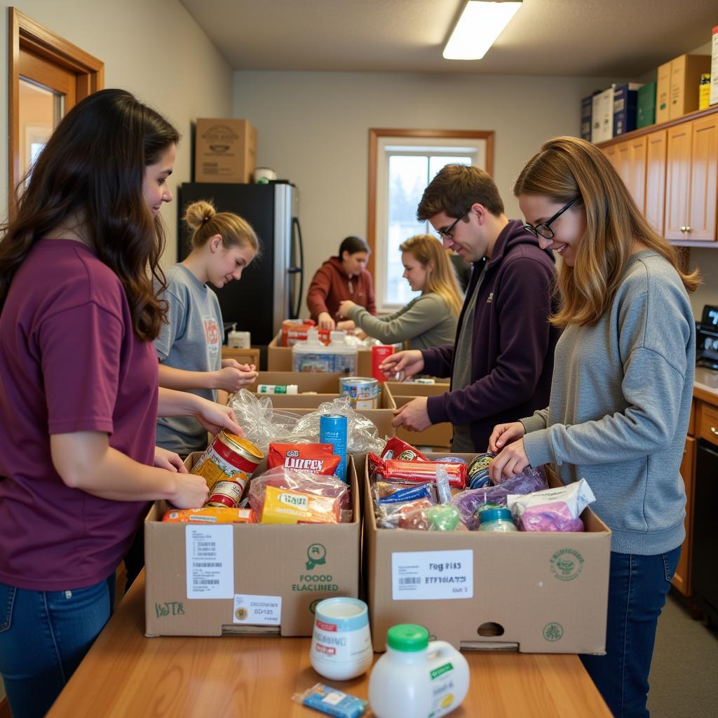 Anacortes volunteers at a food bank