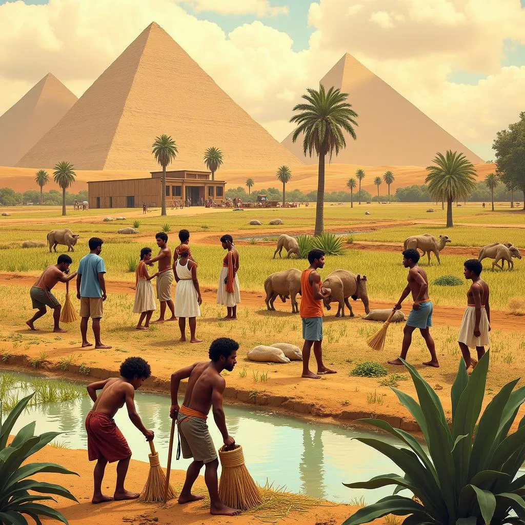 Ancient Egyptian Society Farming Scene