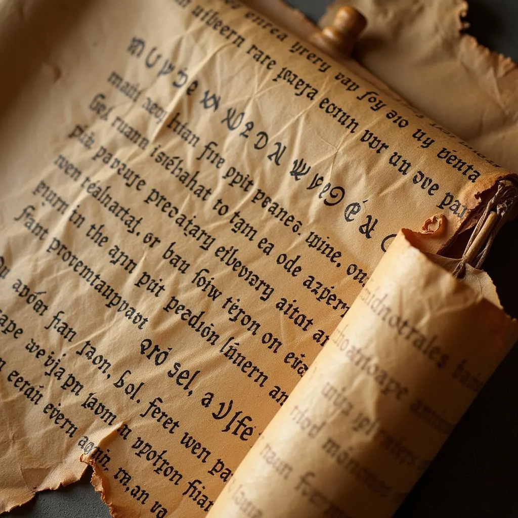 Ancient Greek Scroll with Medical Text