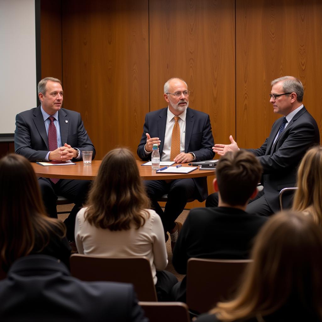 Andrew Bain participating in a legal panel discussion