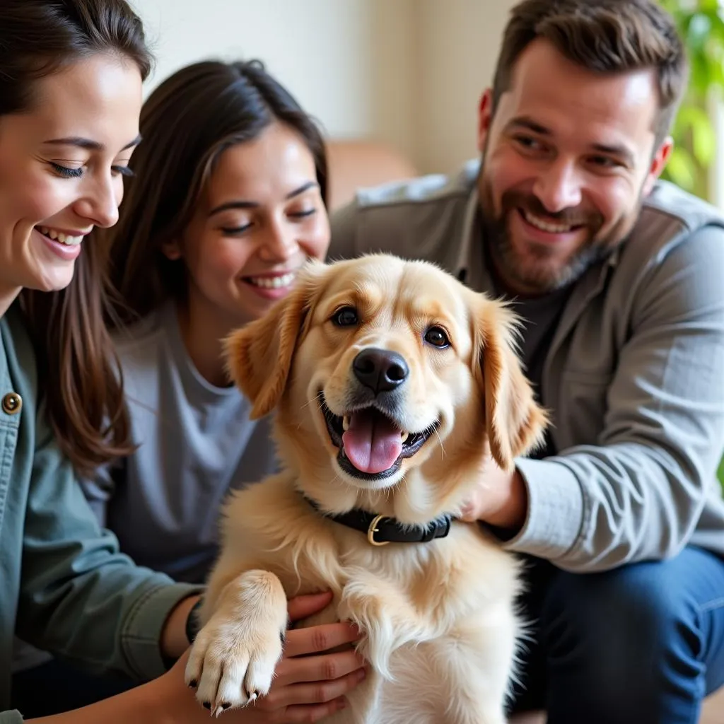 Dog being adopted from Anti Cruelty Society