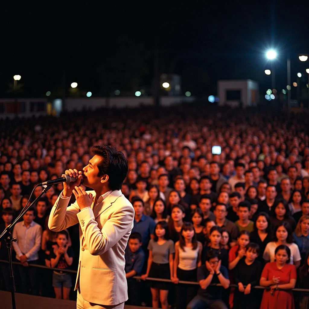 Apo Hiking Society performing in front of a large crowd