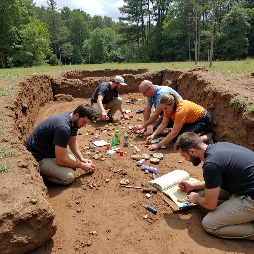 Archaeological dig site in Virginia