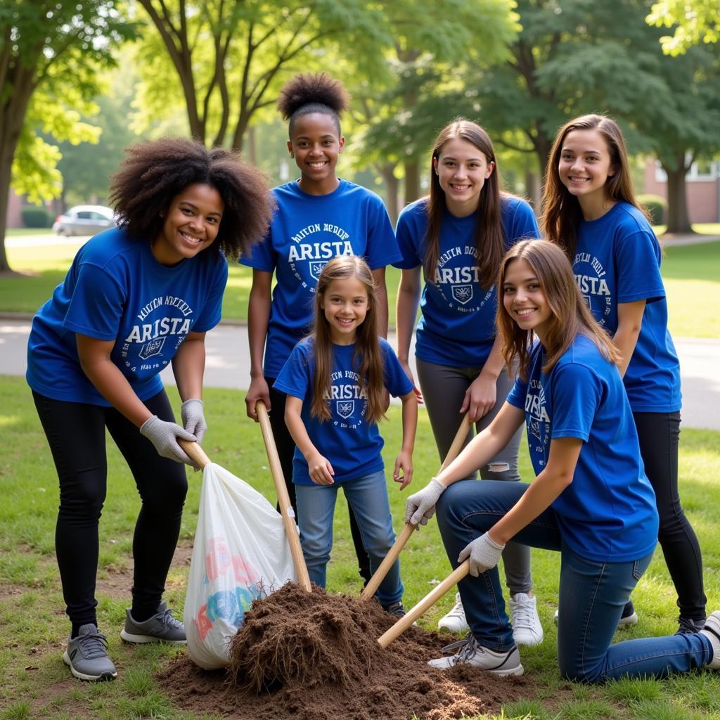 Arista Honor Society Students Volunteering