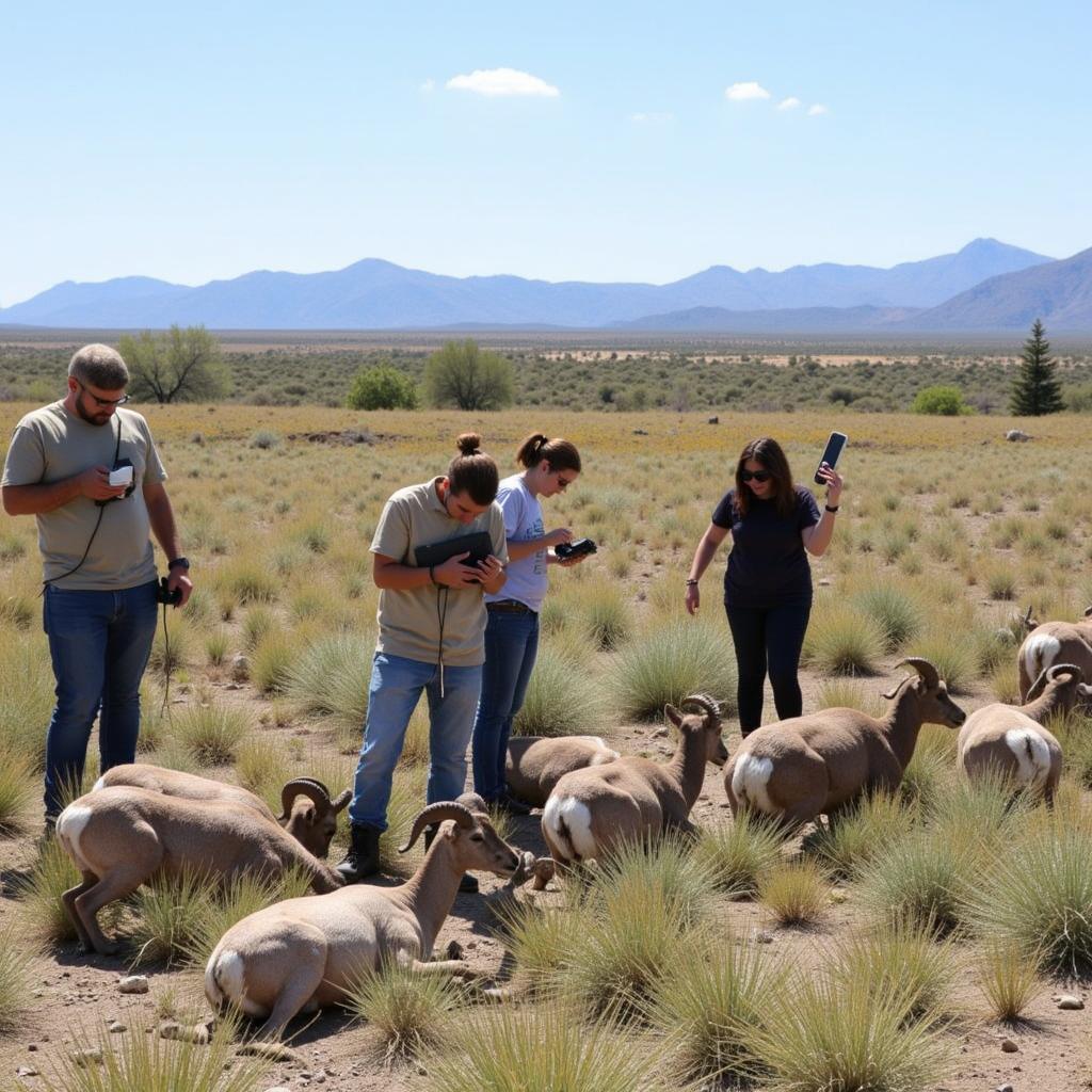 Arizona Desert Bighorn Sheep Society Volunteers Conducting Research