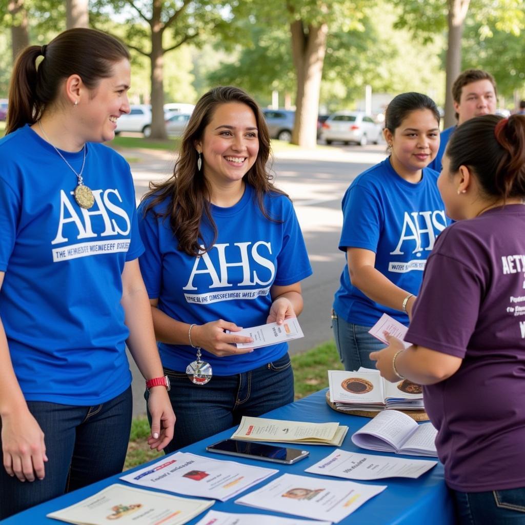 AHS members volunteering at a community water conservation event