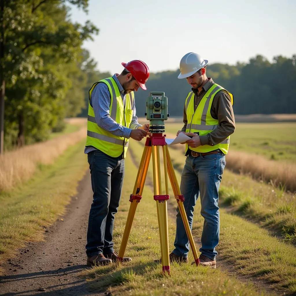 Arkansas Land Surveyor Examining Property Lines