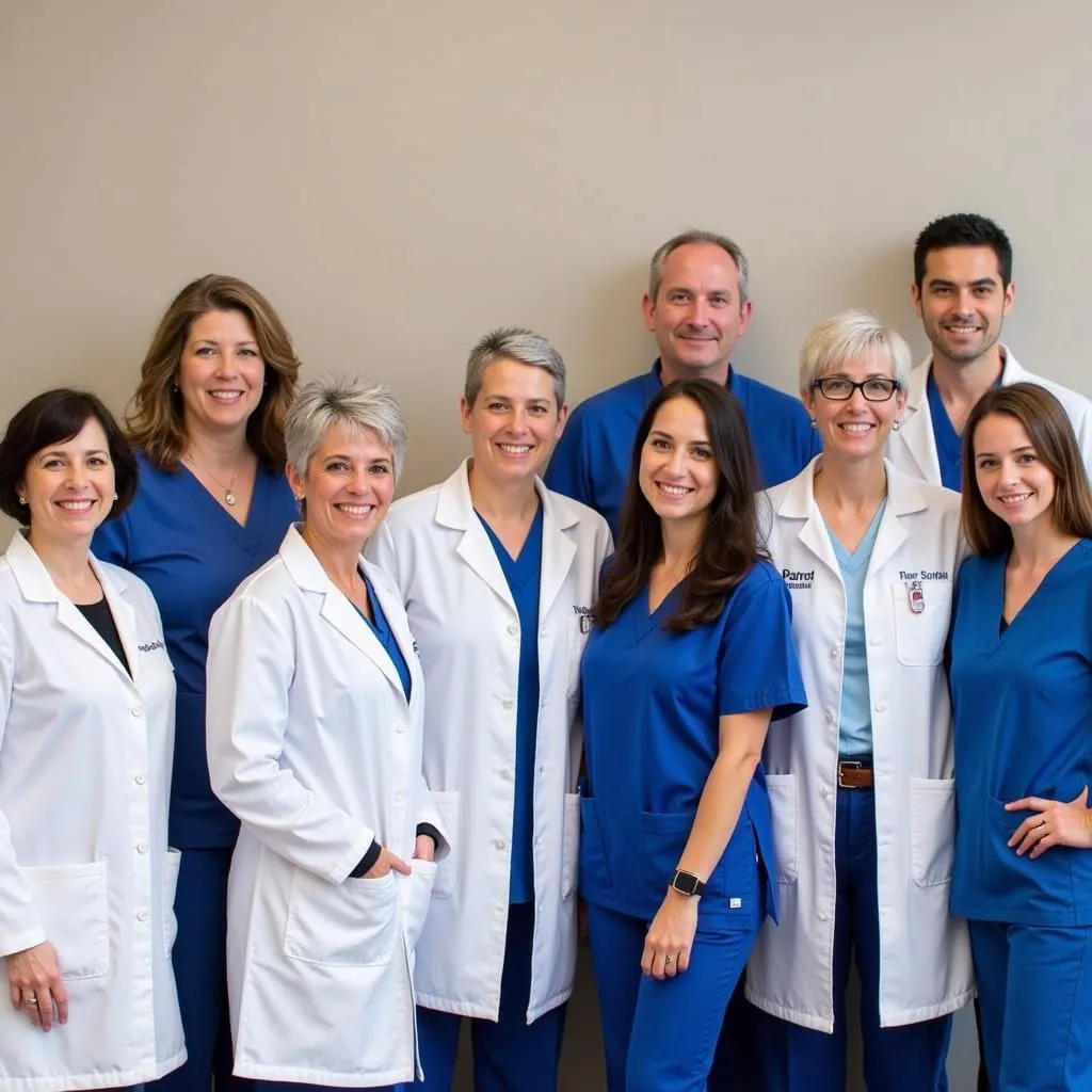 A group of Armenian American medical professionals gathered together, smiling and looking at the camera.