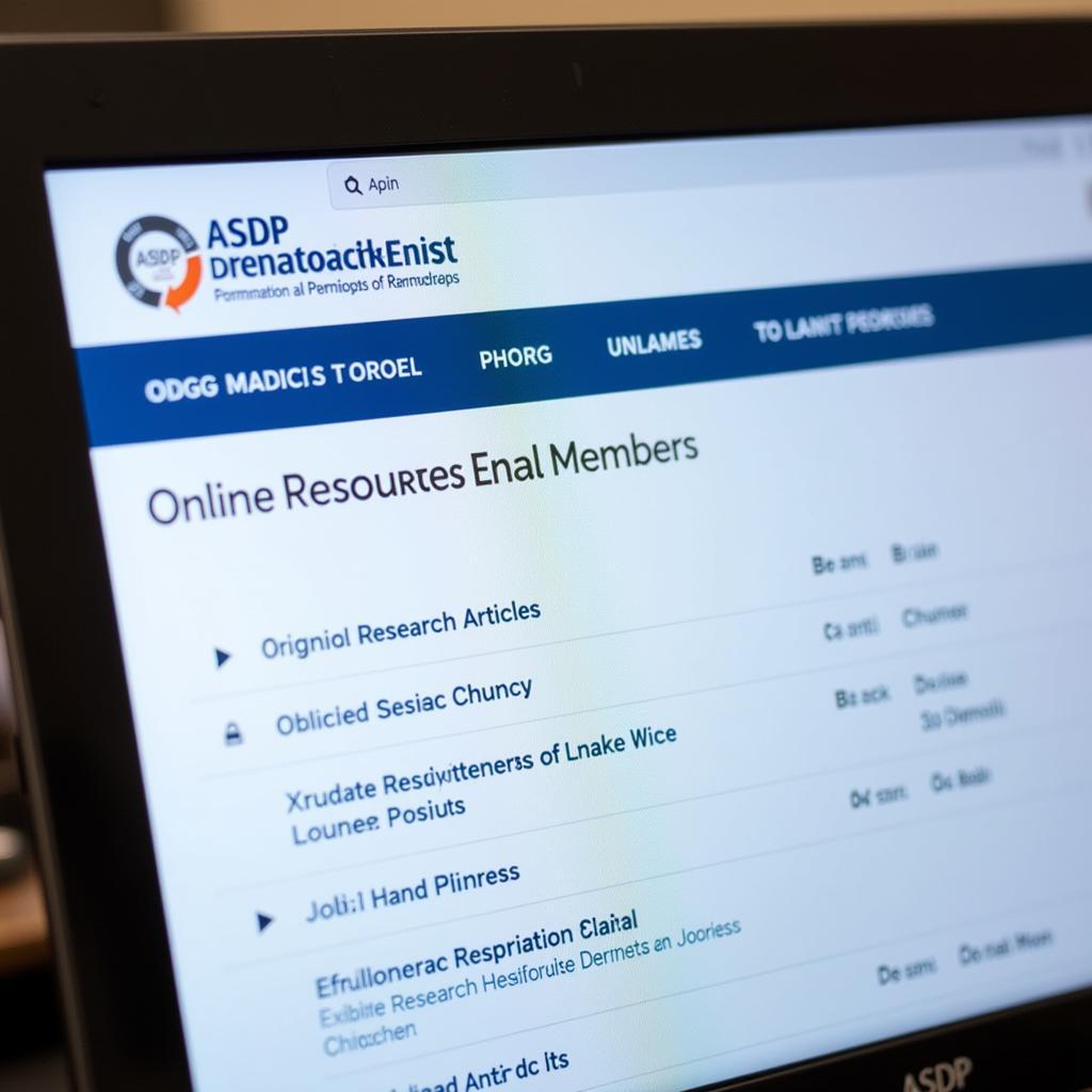 ASDP Member accessing Online Resources