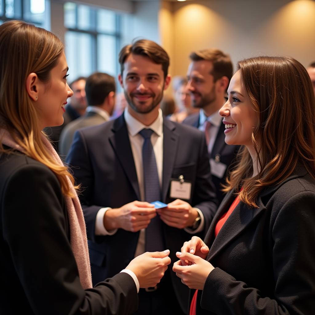 Attendees at the American Society of Microbiology Conference networking and building connections.