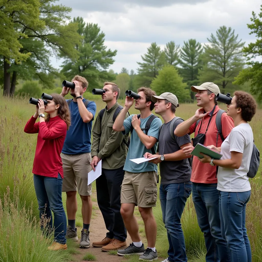 Atlanta Audubon Society members participating in a birdwatching field trip.