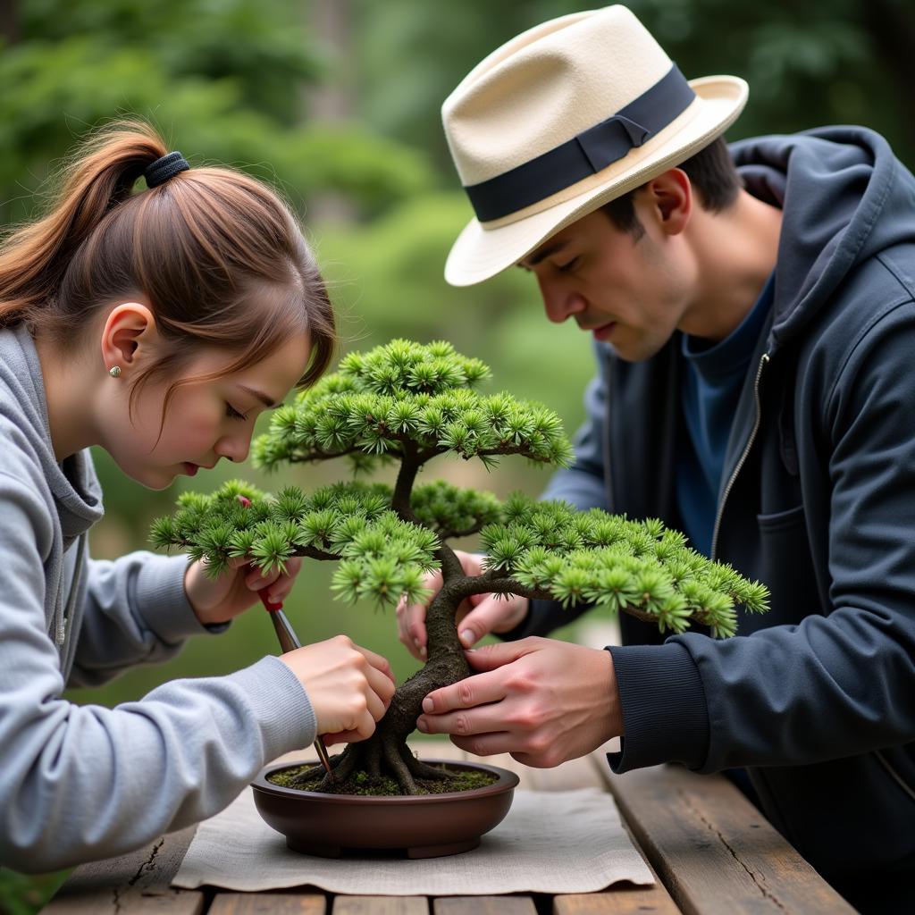 Hands-on bonsai workshop at the Atlanta Bonsai Society