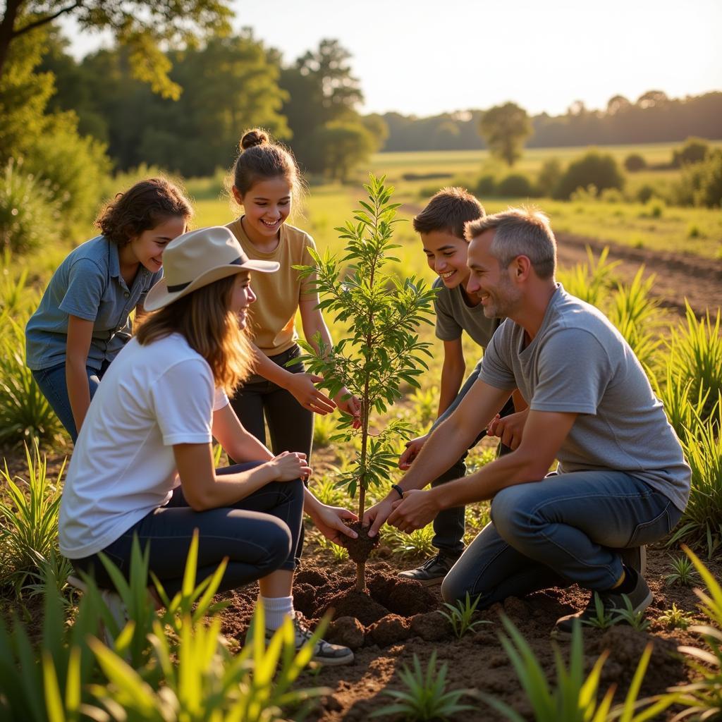 Volunteers Planting Trees