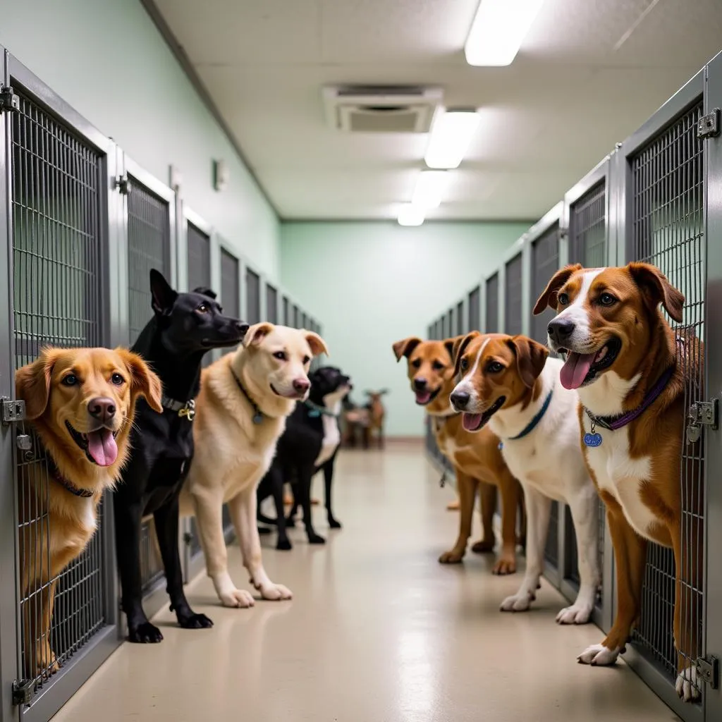 Dogs awaiting adoption at the Humane Society Augusta GA shelter