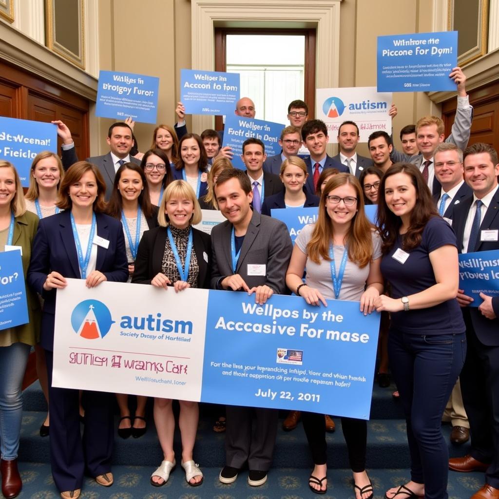 Advocacy day at the state capitol organized by the Autism Society of the Heartland