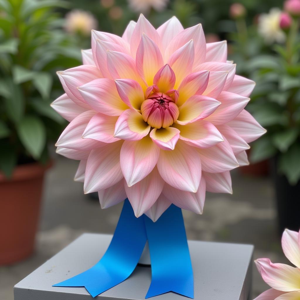 An award-winning dahlia at the American Dahlia Society National Show 