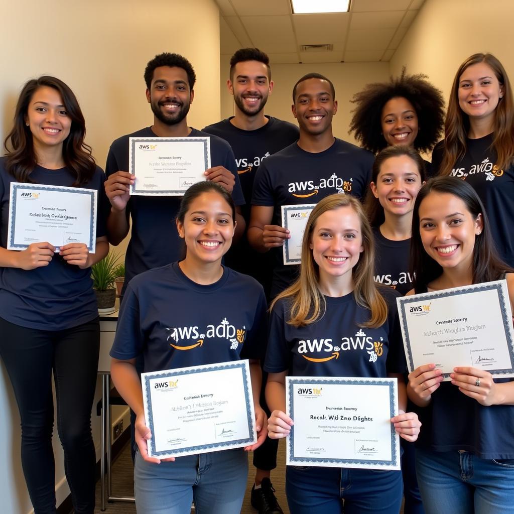 Group photo of AWS scholarship recipients