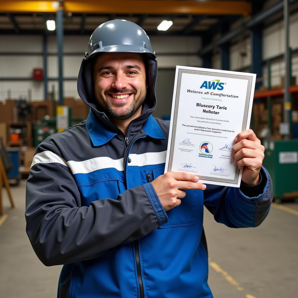 Welder Receiving AWS Certification