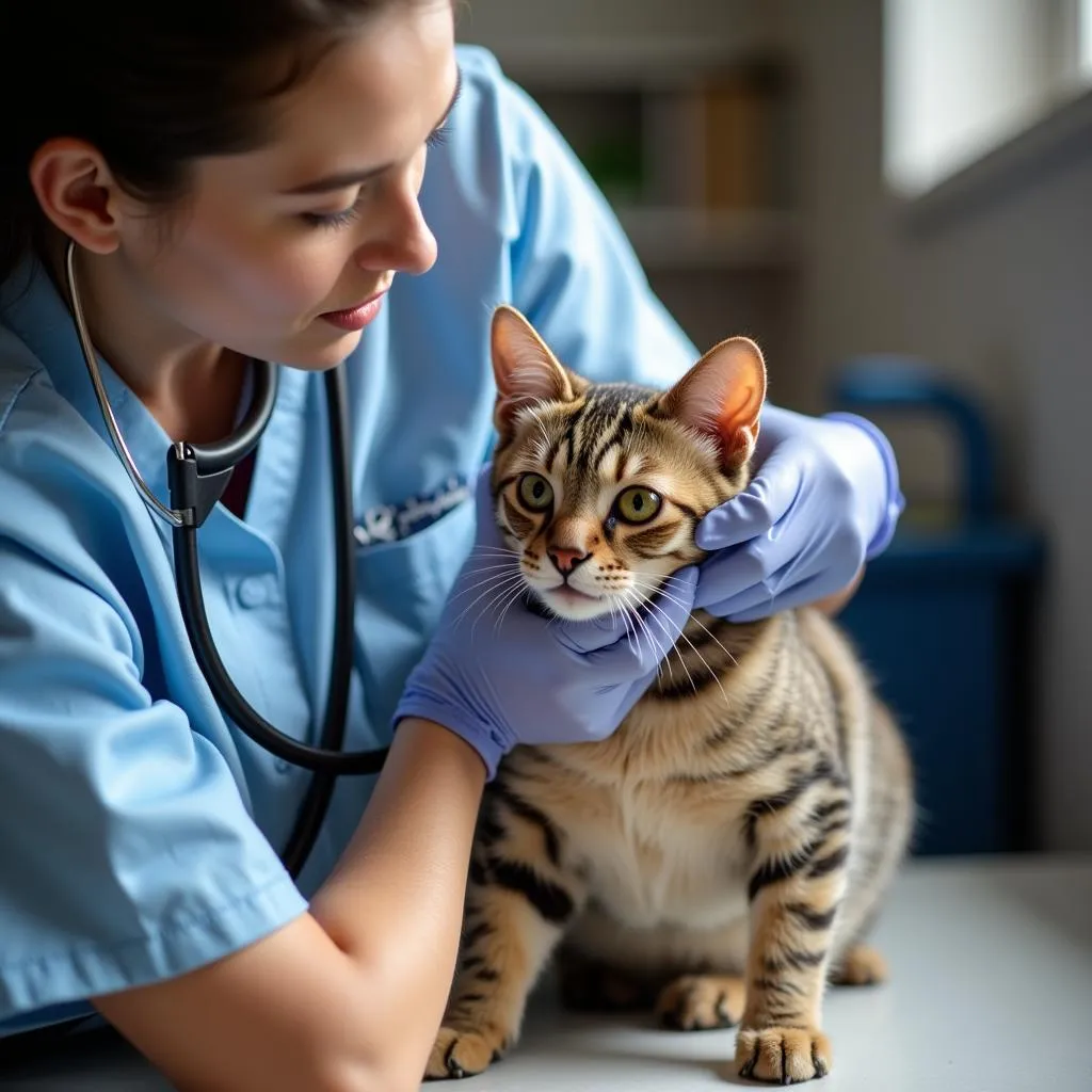 AWSEM Veterinarian Examining a Cat