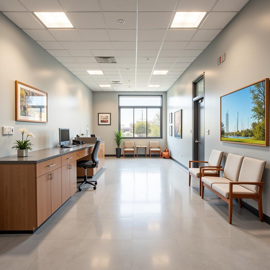 The welcoming waiting area of the AZ Humane Society Vet Clinic