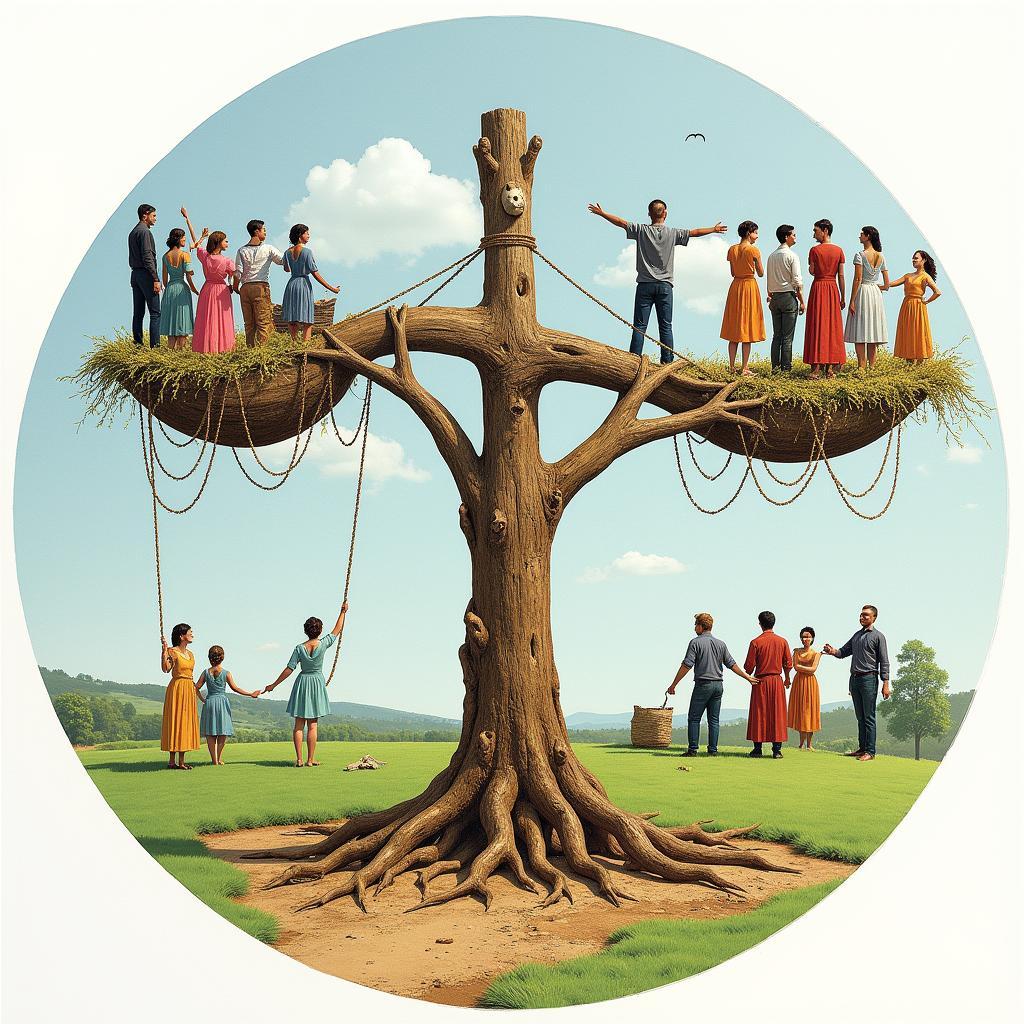 Symbolic representation of balancing social order and individual liberties