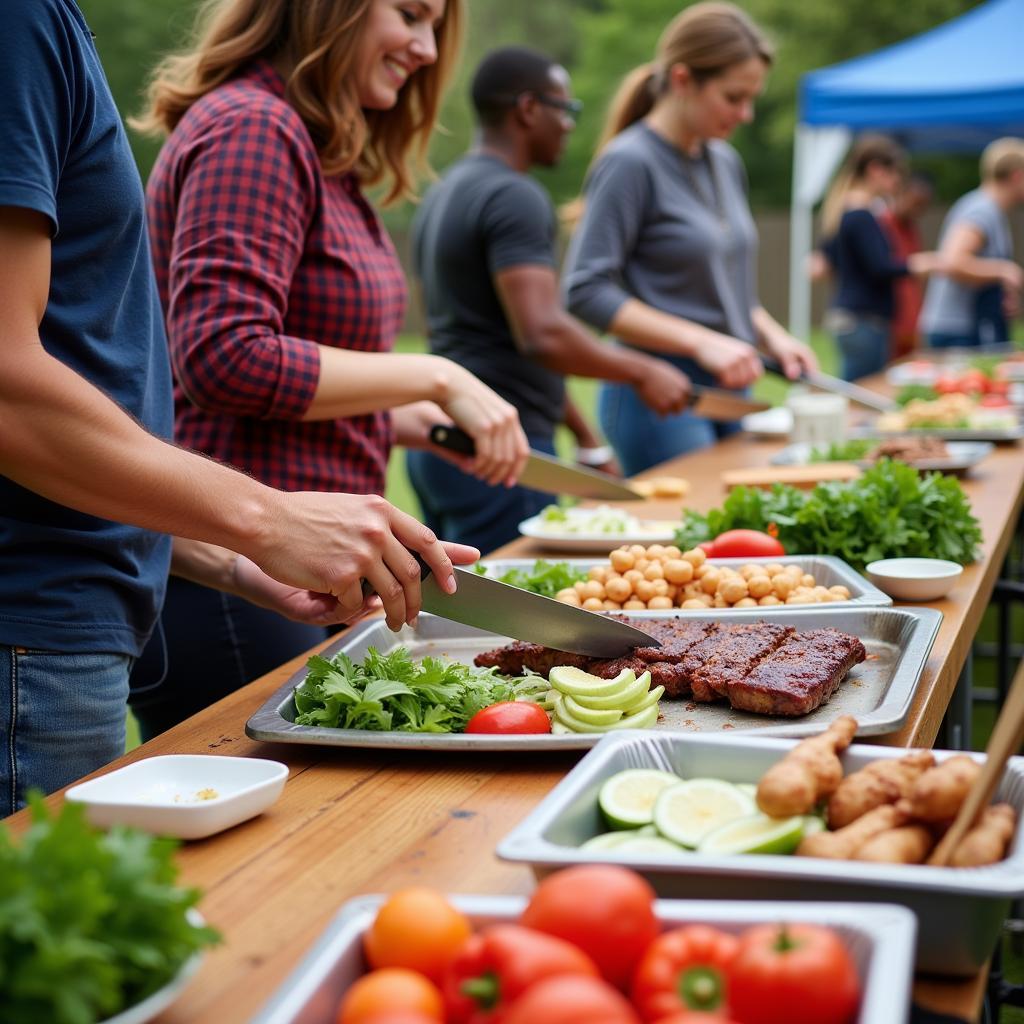 Bald Eagle BBQ Society Volunteers Preparing Food