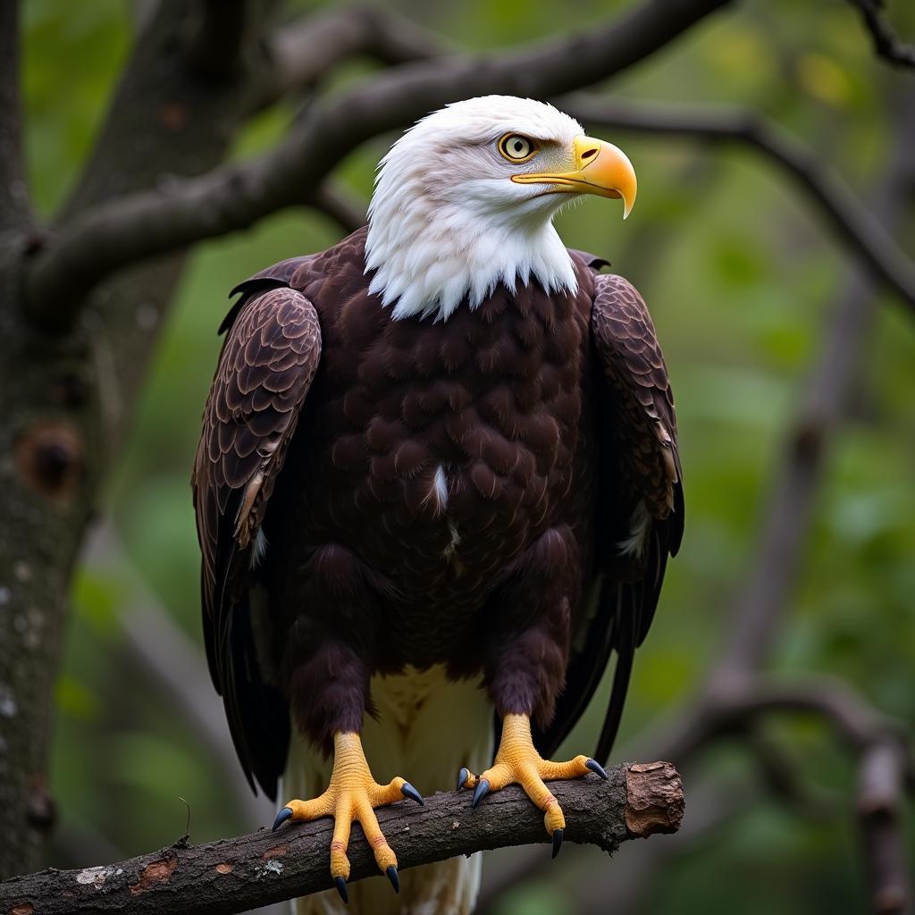 Bald Eagle Perched on a Tree Branch