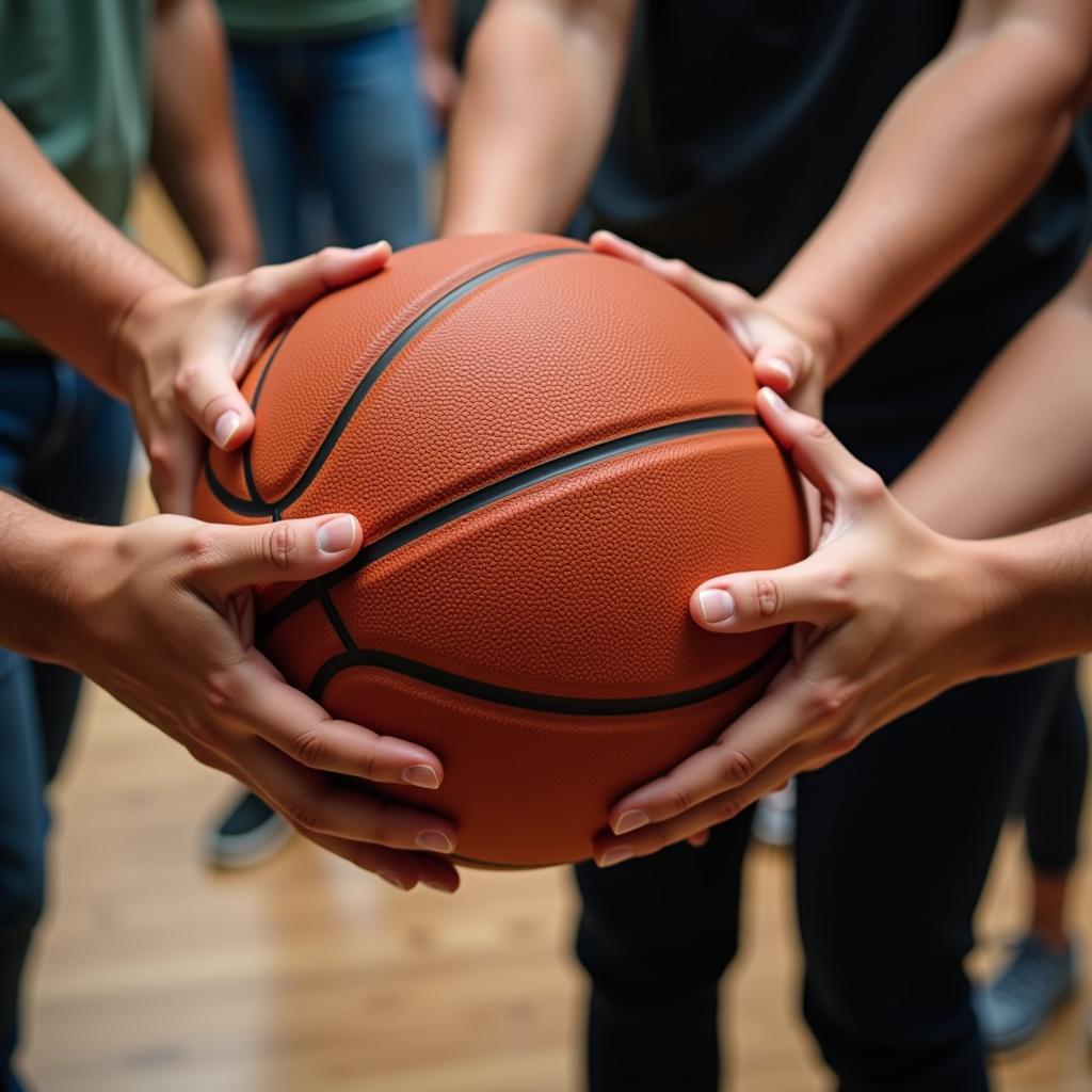 Hands Passing Basketball