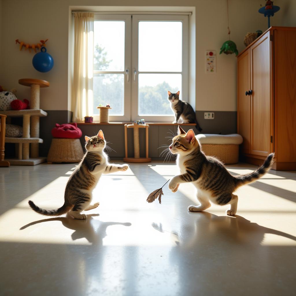 Playful cats at Baypath Humane Society