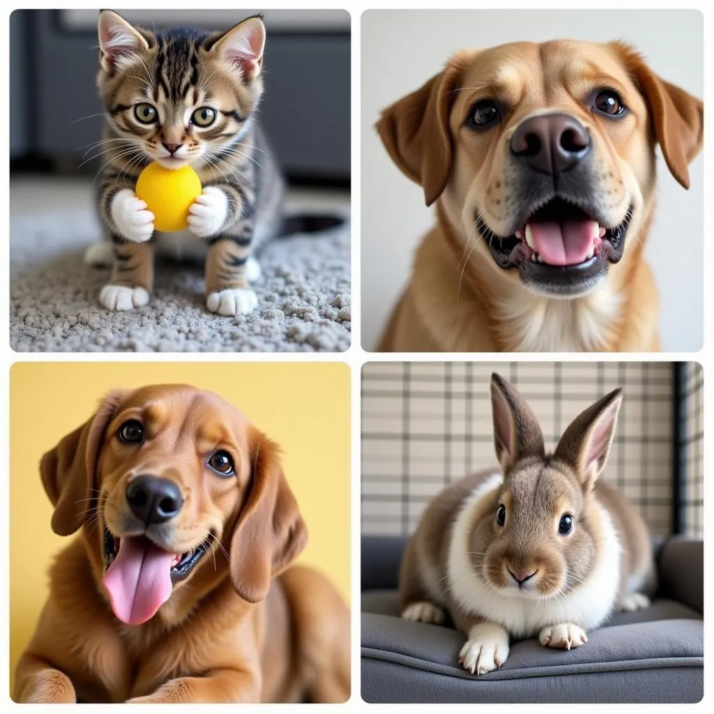 A collage showcasing the diversity of adoptable animals at the Berkshire Humane Society