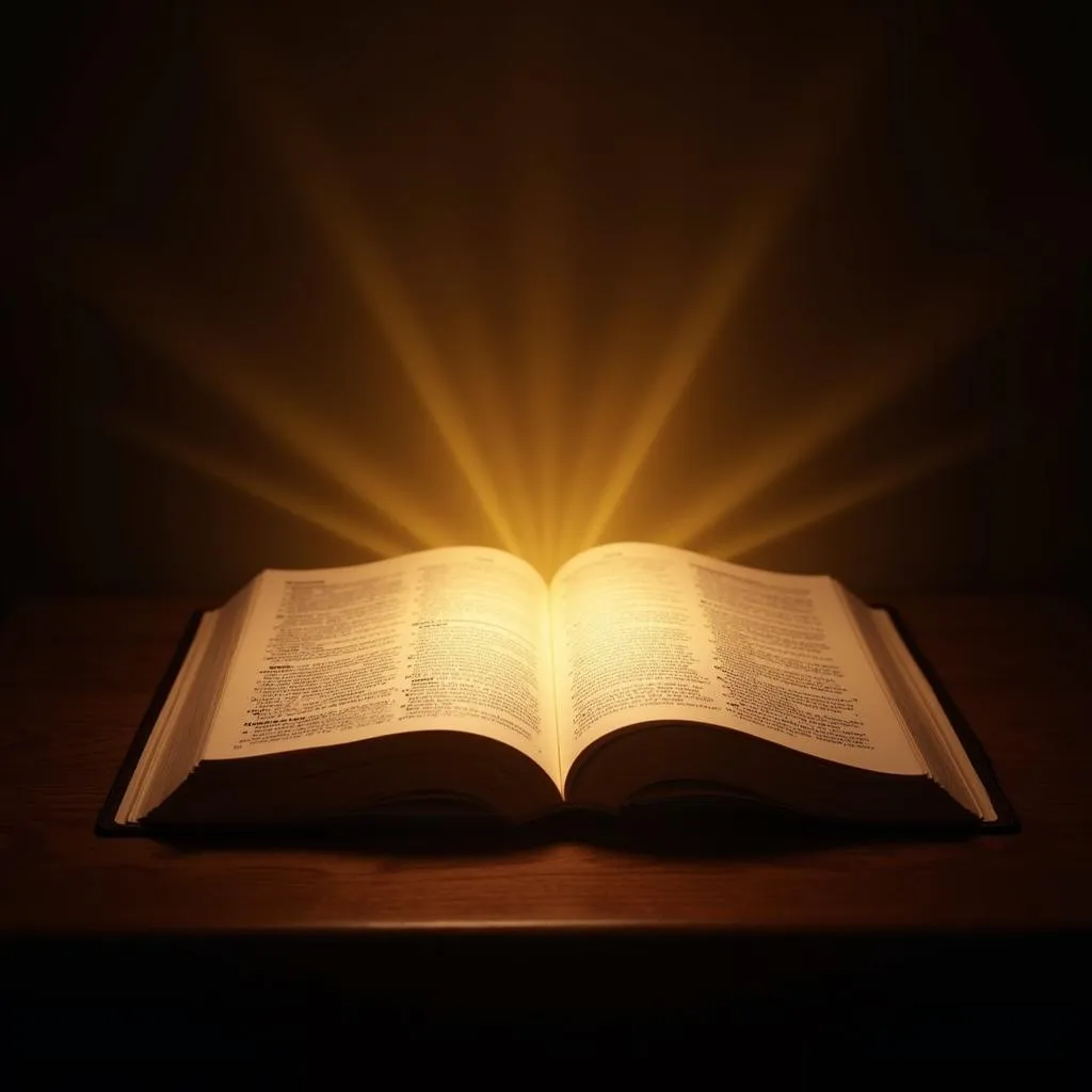 Open Bible with Glowing Light