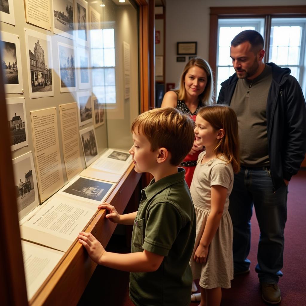 Visitors Exploring Exhibits at the Biddeford Historical Society