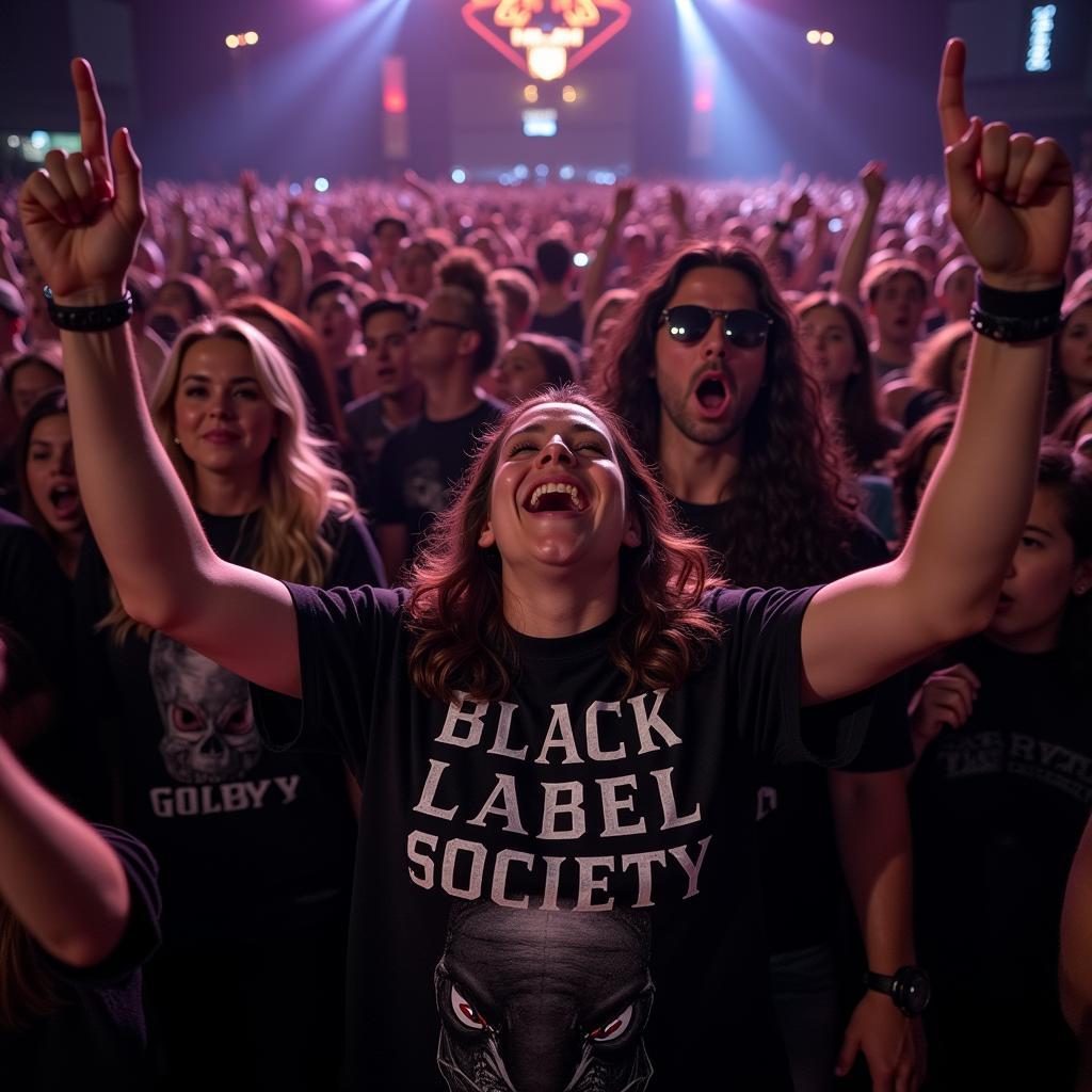 Black Label Society Fan Wearing T-Shirt at Concert