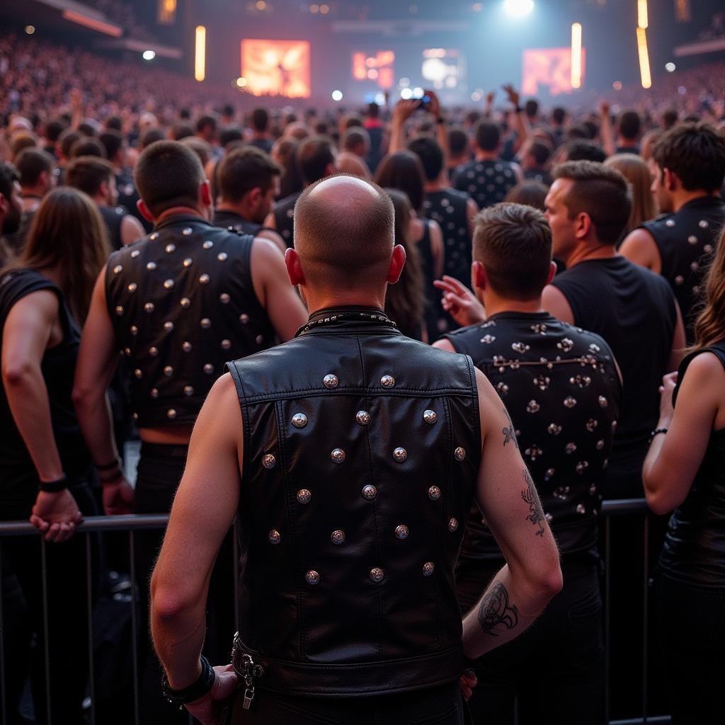 Black Label Society vest worn by fans at a concert