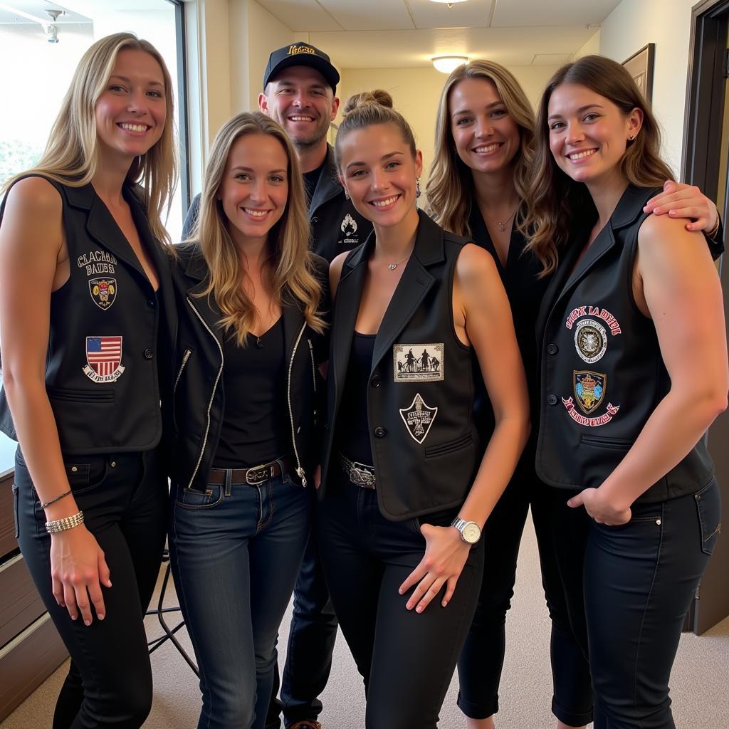 Group of friends wearing Black Label Society vests